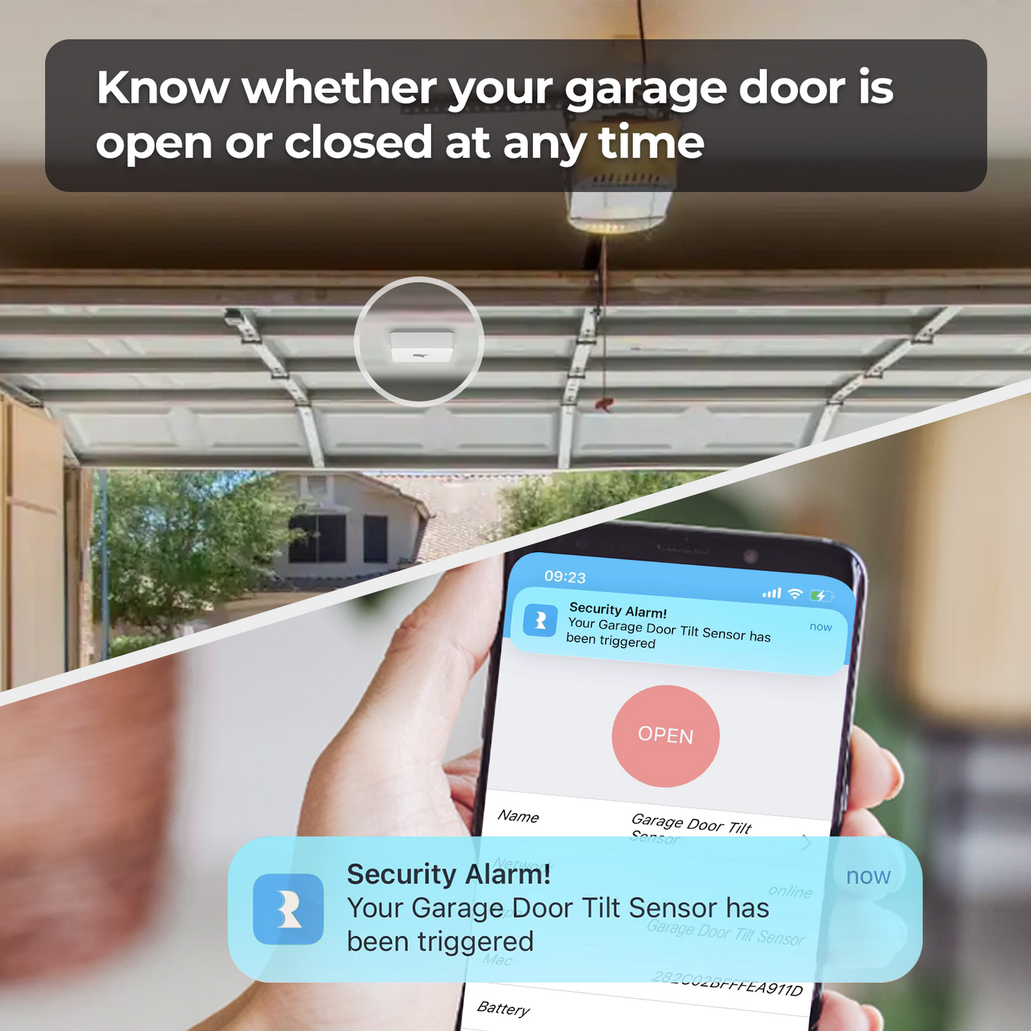 Smart Garage Door Tilt Sensor