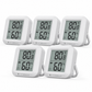 THIRDREALITY Zigbee LCD Temperature and Humidity Sensor – 5-Pack, showing 5 individual products in a compact staggered group on white.