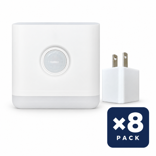 THIRDREALITY Multi-Function Night Light 8-Pack | US Plug, one night light with US power adapter shown with an 8-pack quantity badge.