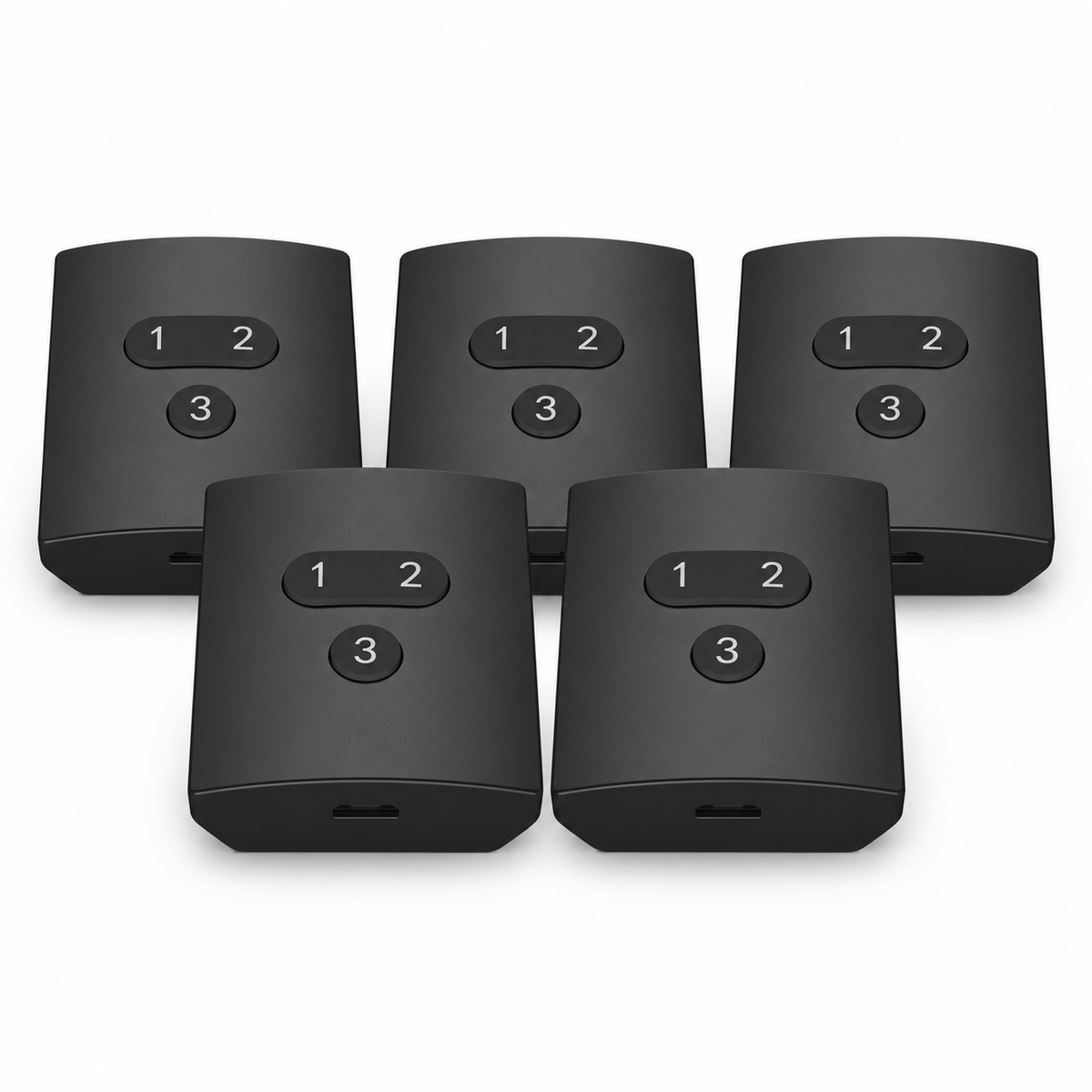 THIRDREALITY Smart Button ZB2 5-Pack | Zigbee, showing 5 individual products in a compact staggered group on white.