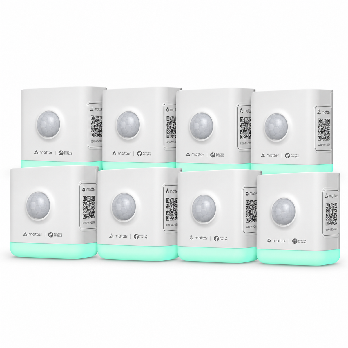 THIRDREALITY Smart Night Light-T 8-Pack | Matter over Thread, US Plug, showing 8 individual products in a compact staggered group on white.