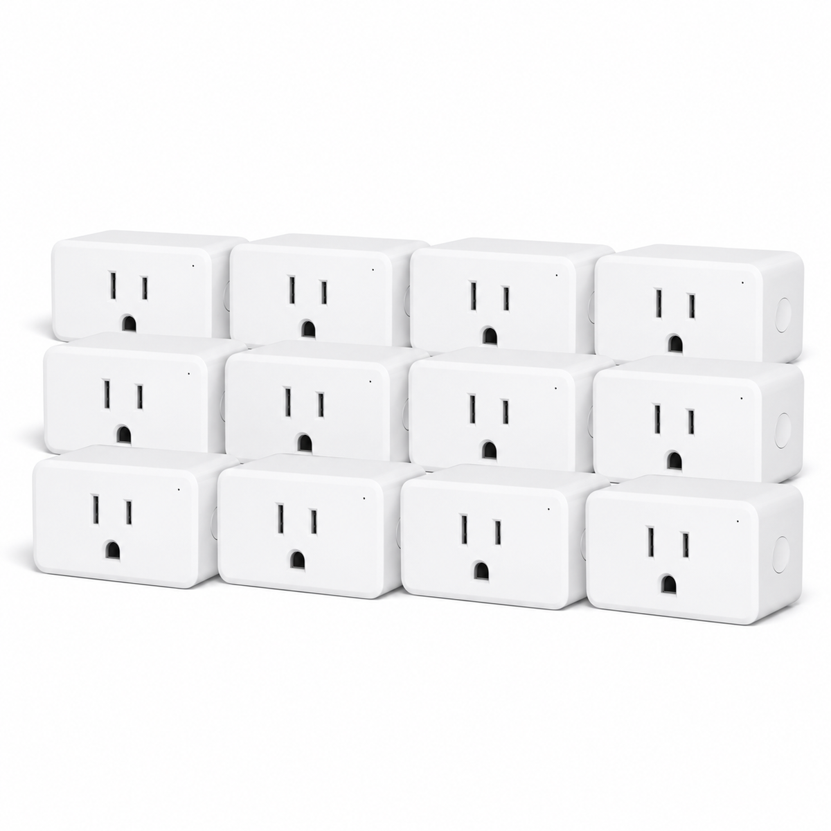 THIRDREALITY Smart Plug Gen2 12-Pack | Power Metering, showing 12 individual products in a compact staggered group on white.