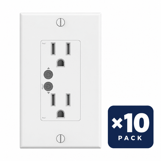 THIRDREALITY Smart Wall Outlet ZW1 10-Pack | US, single product shown with a 10-pack quantity badge.